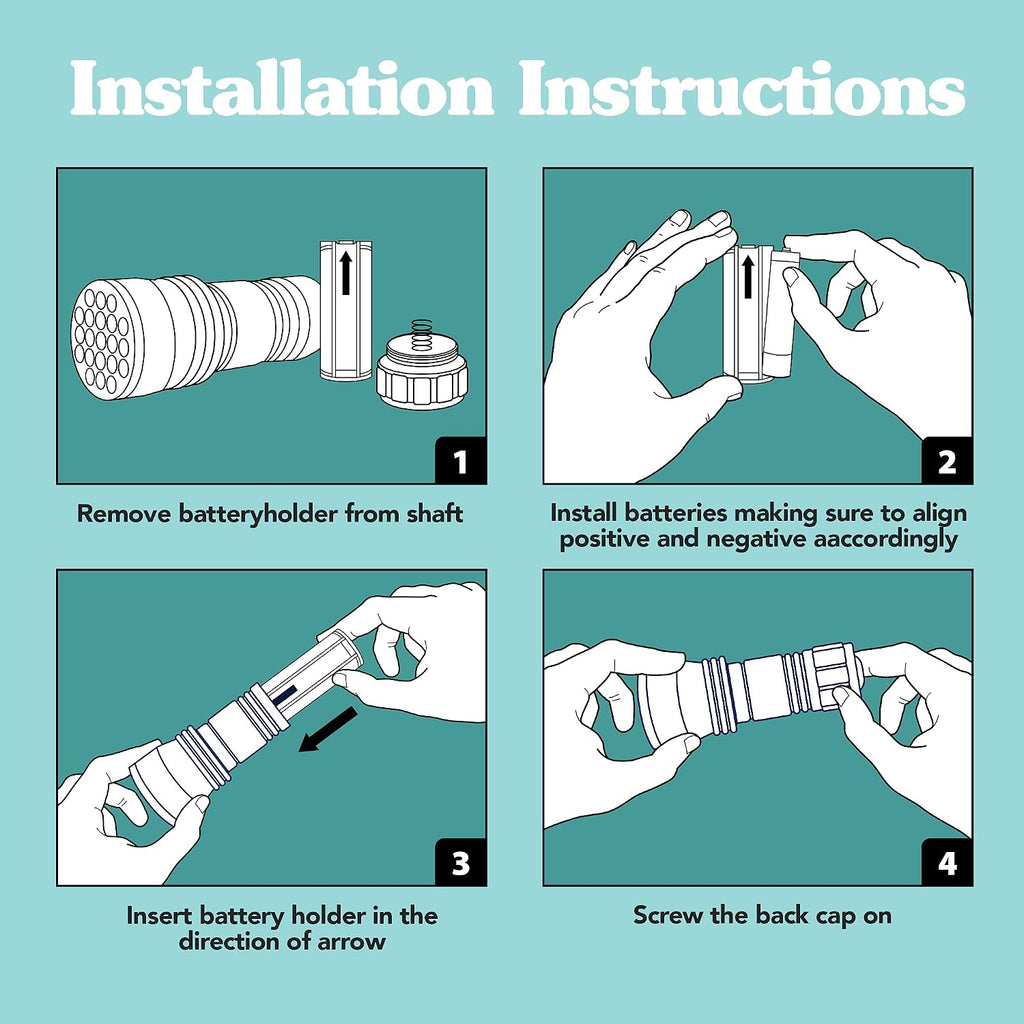 Battery compartment assembly for the heavy duty ultraviolet pet light