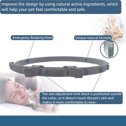 Adjustable cat collar for flea and tick prevention