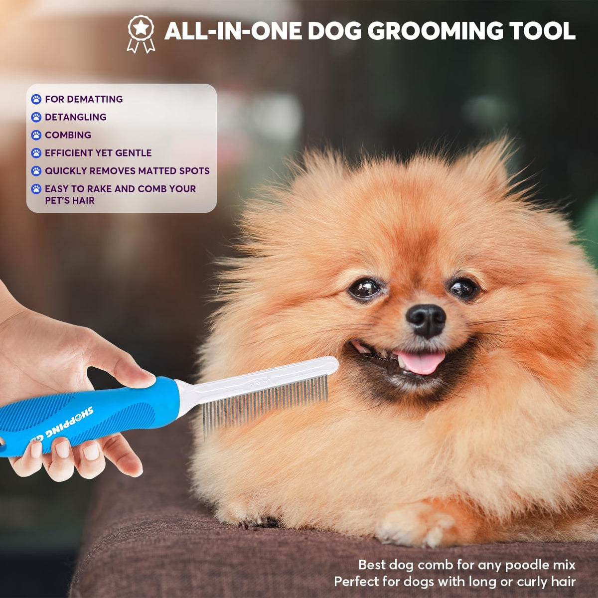 Shopping GD detangling tool effectively removing knots from long haired breeds