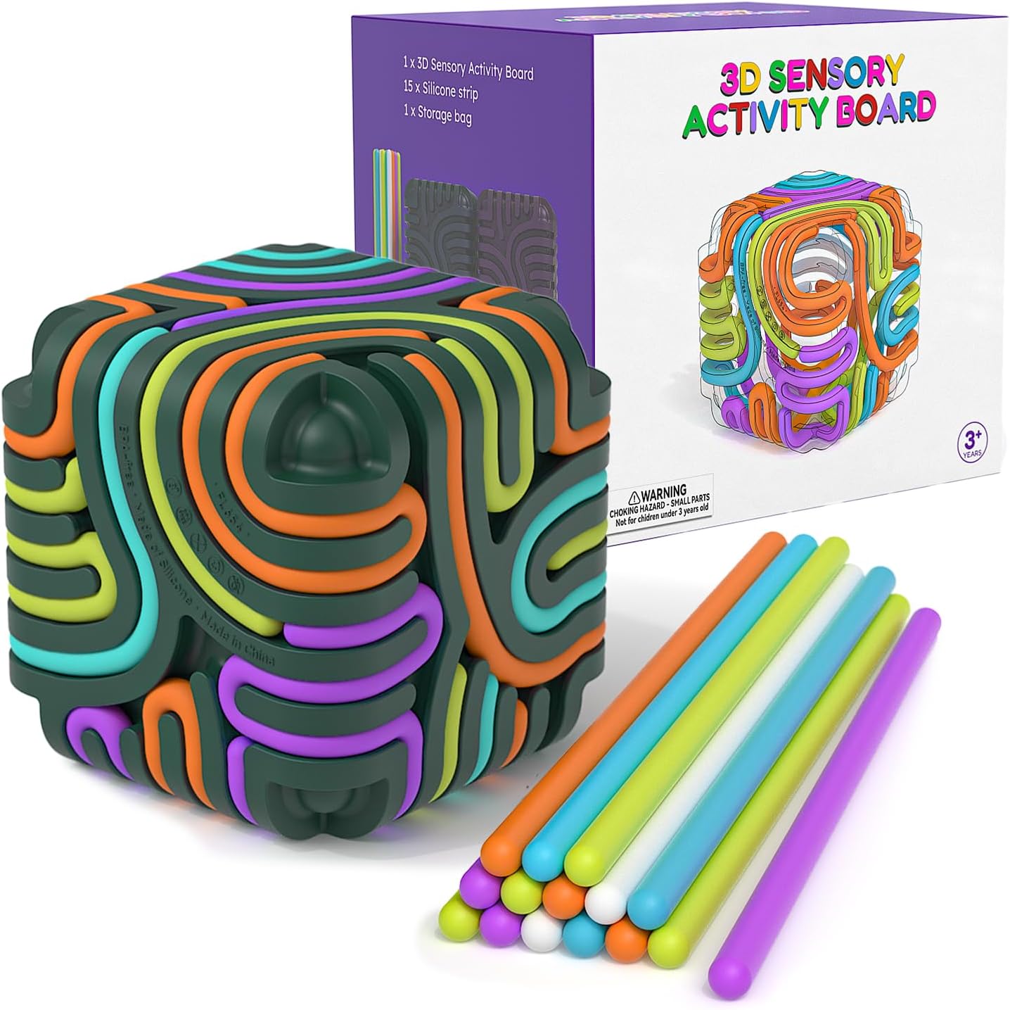 Accevo 3D Sensory Activity Board front view showcasing the game controller design and silicone textured surfaces.