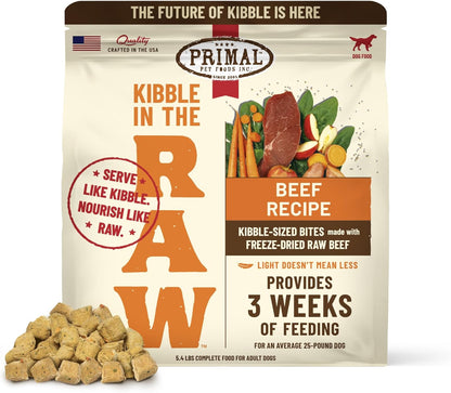Primal Kibble in The Raw, Freeze Dried Dog Food, Beef, Scoop & Serve, Made with Raw Protein, Whole Ingredient Nutrition, Crafted in The USA, Dry Dog Food 1.5 lb Bag - Image 14