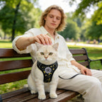 Beautyzoo sun and moon pattern cat walking vest with D ring