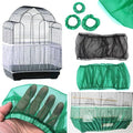 GOTOTOP Ventilated Nylon Bird Cage Cover White front view for seed catching