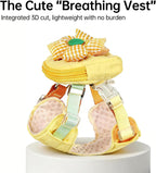 Reflective safety details on Touchdog yellow harness for small dogs