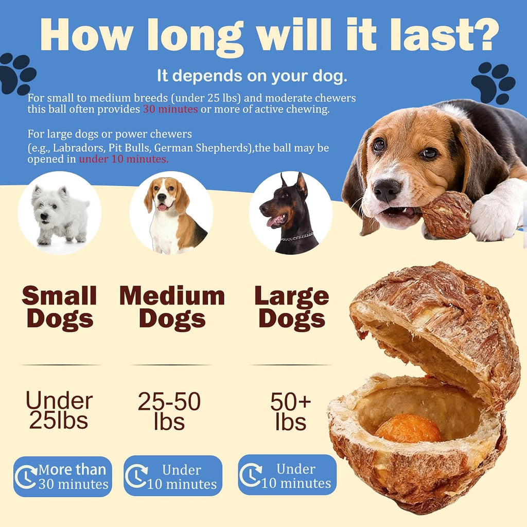 Nutritious spherical dog training treats for plaque removal