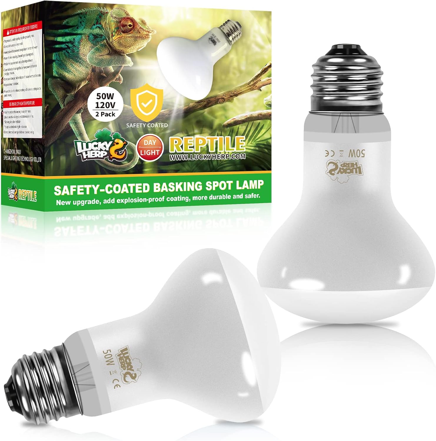 LUCKY HERP Reptile Heat Lamp - 100W (2nd Gen) Heat Lamp Bulbs for Reptiles 2 Pack, Amphibians Basking Heat Lamp Bulbs, UVA Daylight Basking Light for Reptiles, Bearded Dragon, Lizard, Turtle, Chicken - Image 11