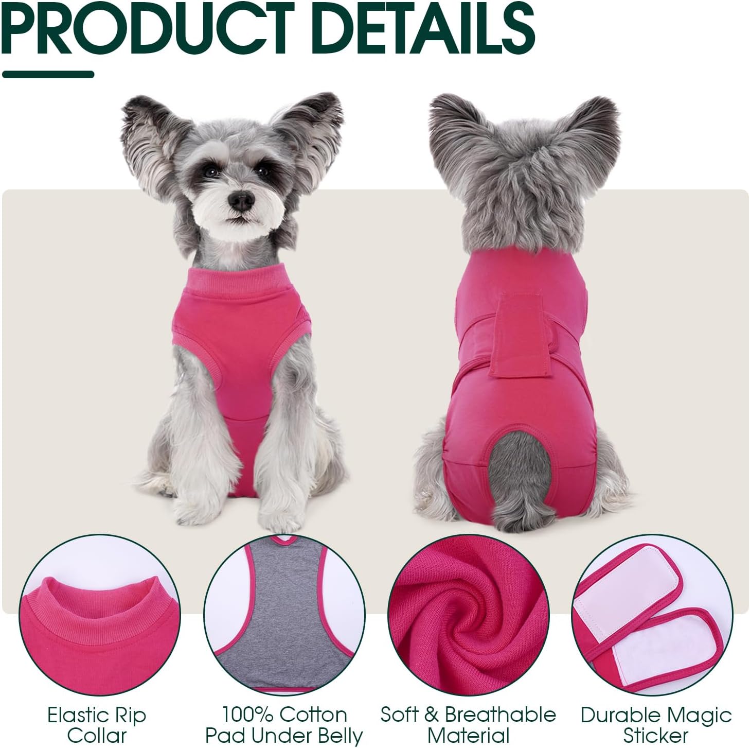 Kuoser male neuter dog bodysuit rear panel rolled up for bathroom break