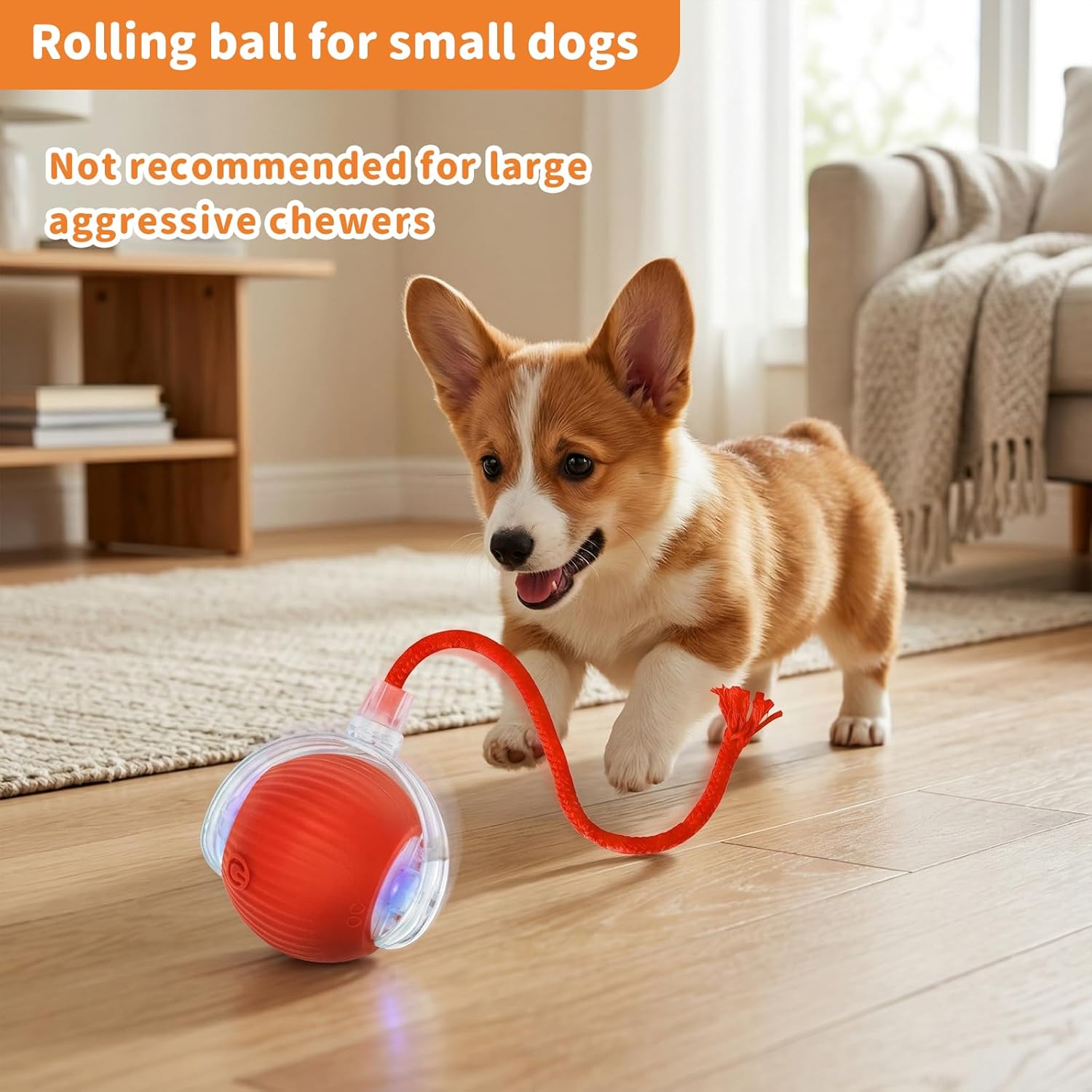 Smart cat toy ball showing three speed mode LED lights