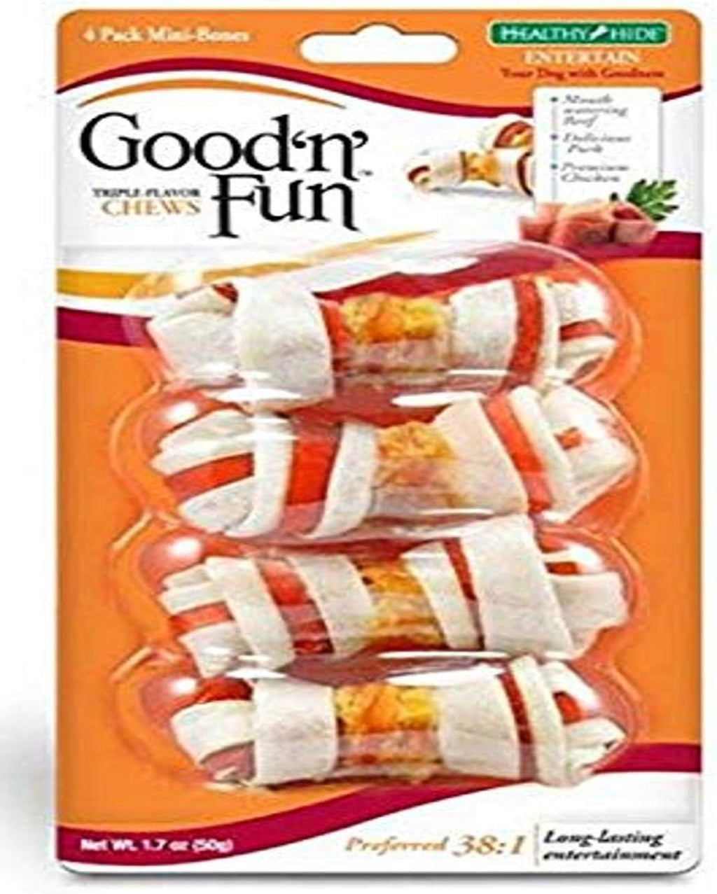 Good'N'Fun Triple Flavor Mini Rawhide Chews, 25-Count - Image 10