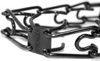 Black finish stainless steel dog prong collar central plate symmetry display