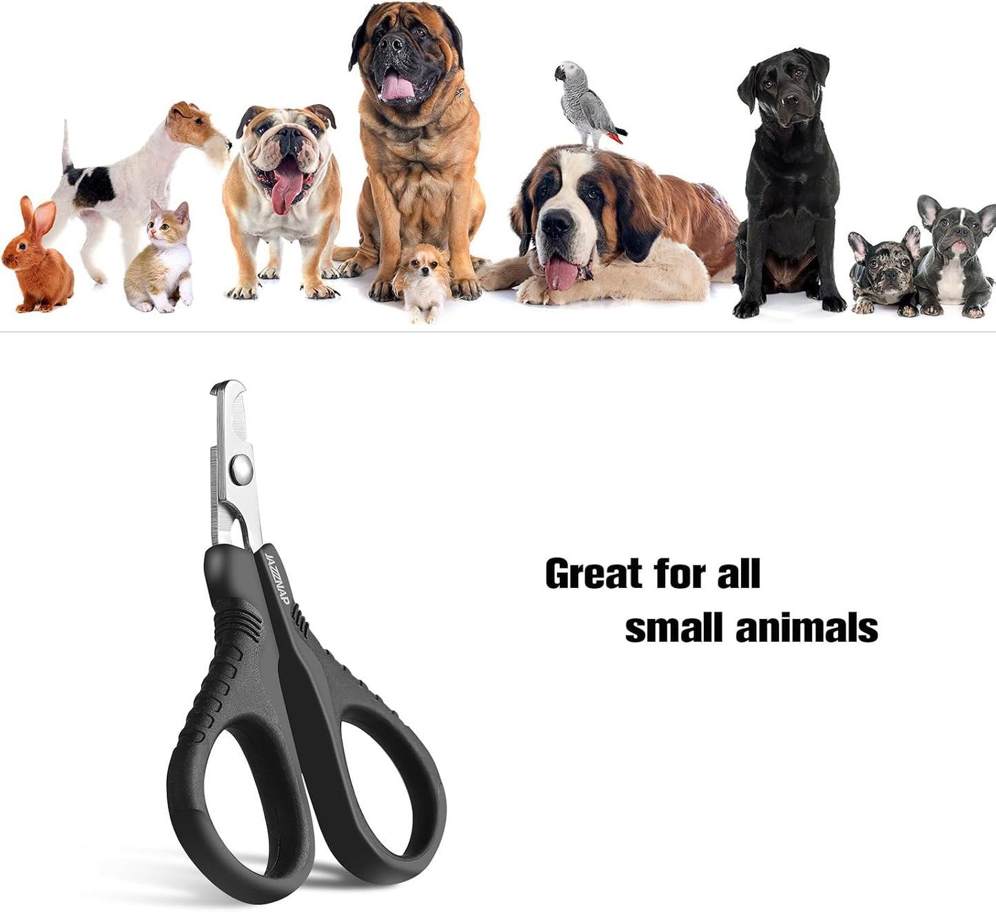 Side angle of the black non slip handle on the JAZZZNAP small pet grooming clipper