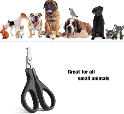 Side angle of the black non slip handle on the JAZZZNAP small pet grooming clipper