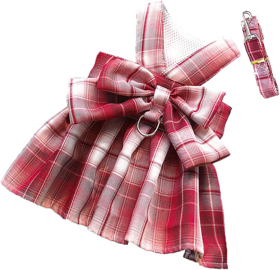 Clopon tiny puppy girl princess denim dress with pink ruffle skirt