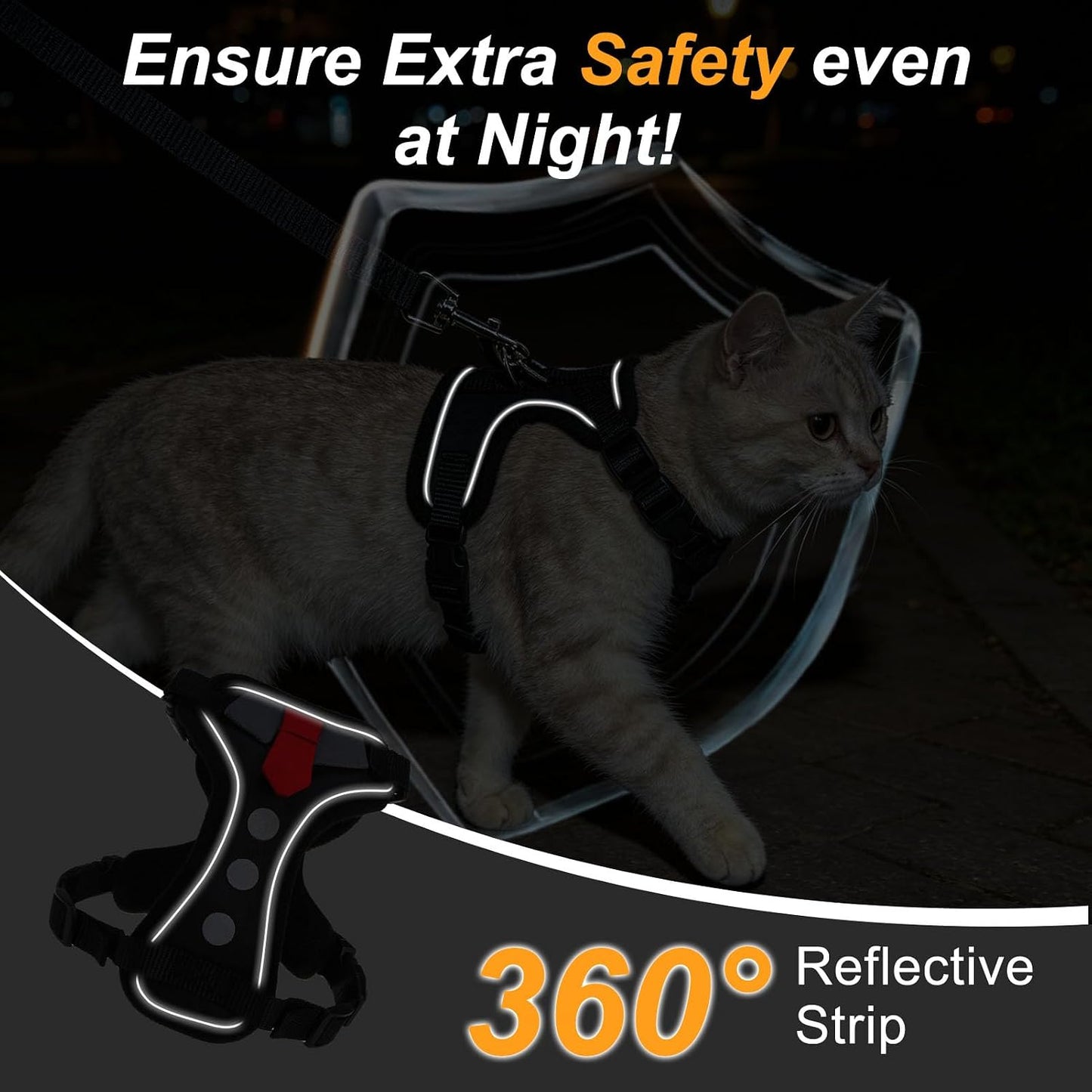 BEAUTYZOO no choke cat vest harness showing chest pressure distribution