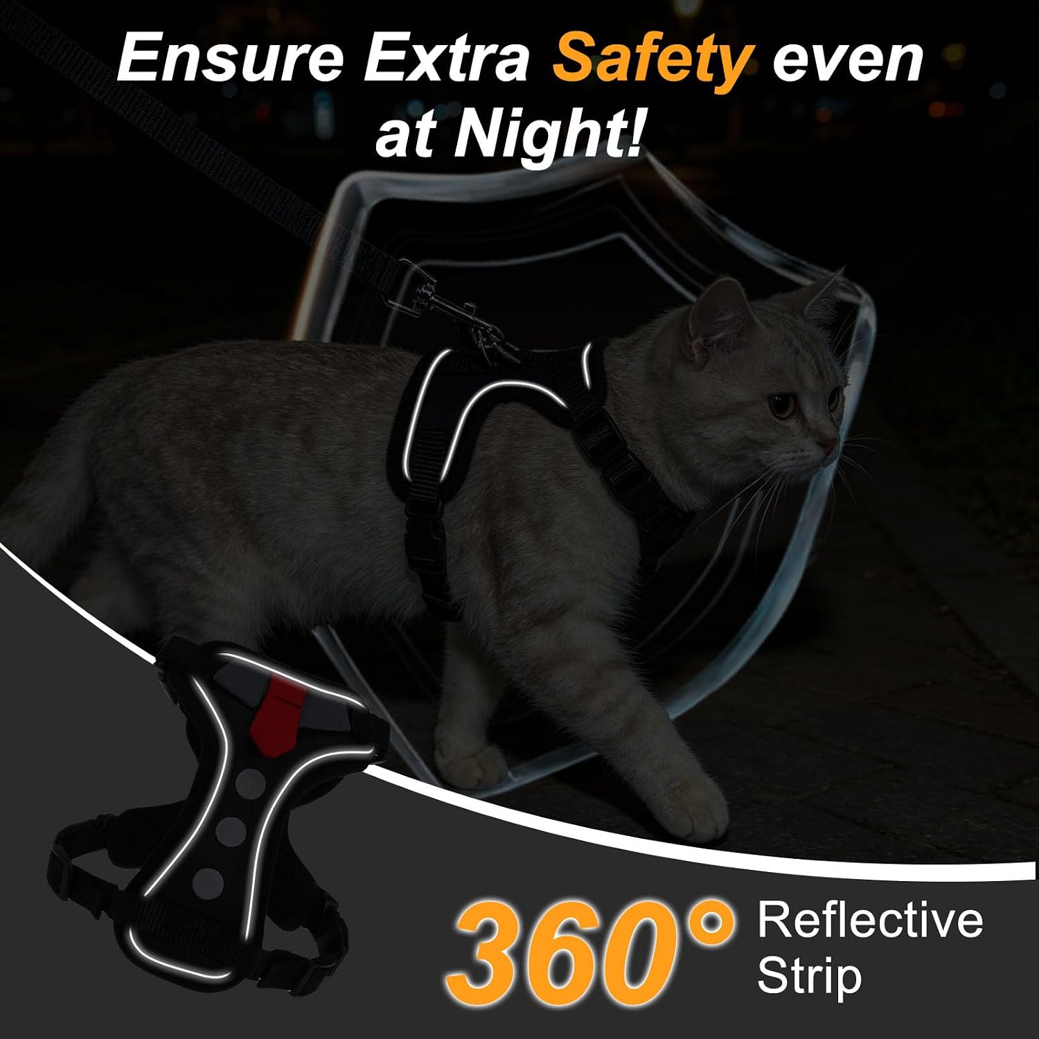 BEAUTYZOO no choke cat vest harness showing chest pressure distribution