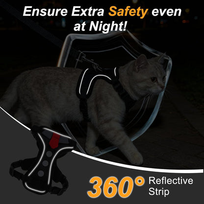 BEAUTYZOO no choke cat vest harness showing chest pressure distribution