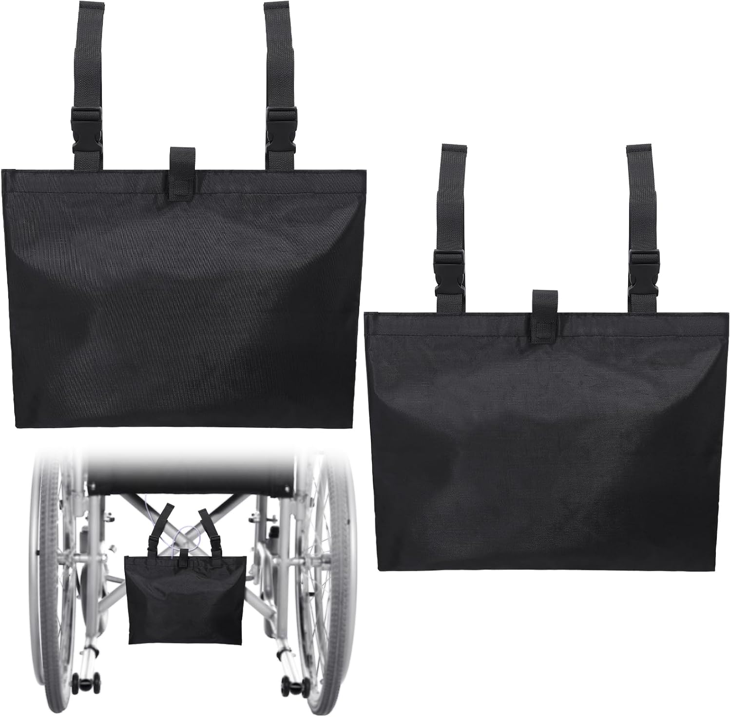 Threlaco urine drainage bag holder front view showing canvas material