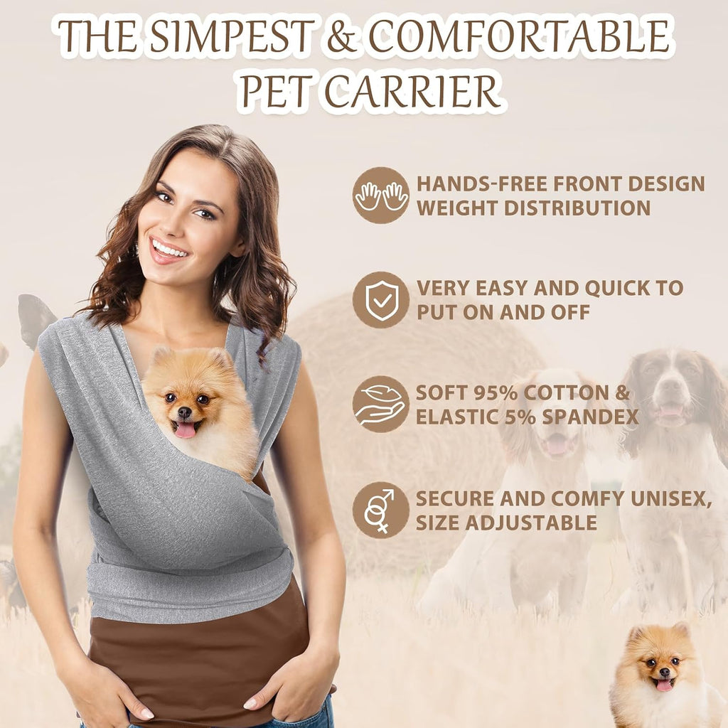 Adjustable front facing pet swaddle bag