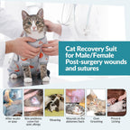 Grey Rozkitch cat surgical suit showing side profile