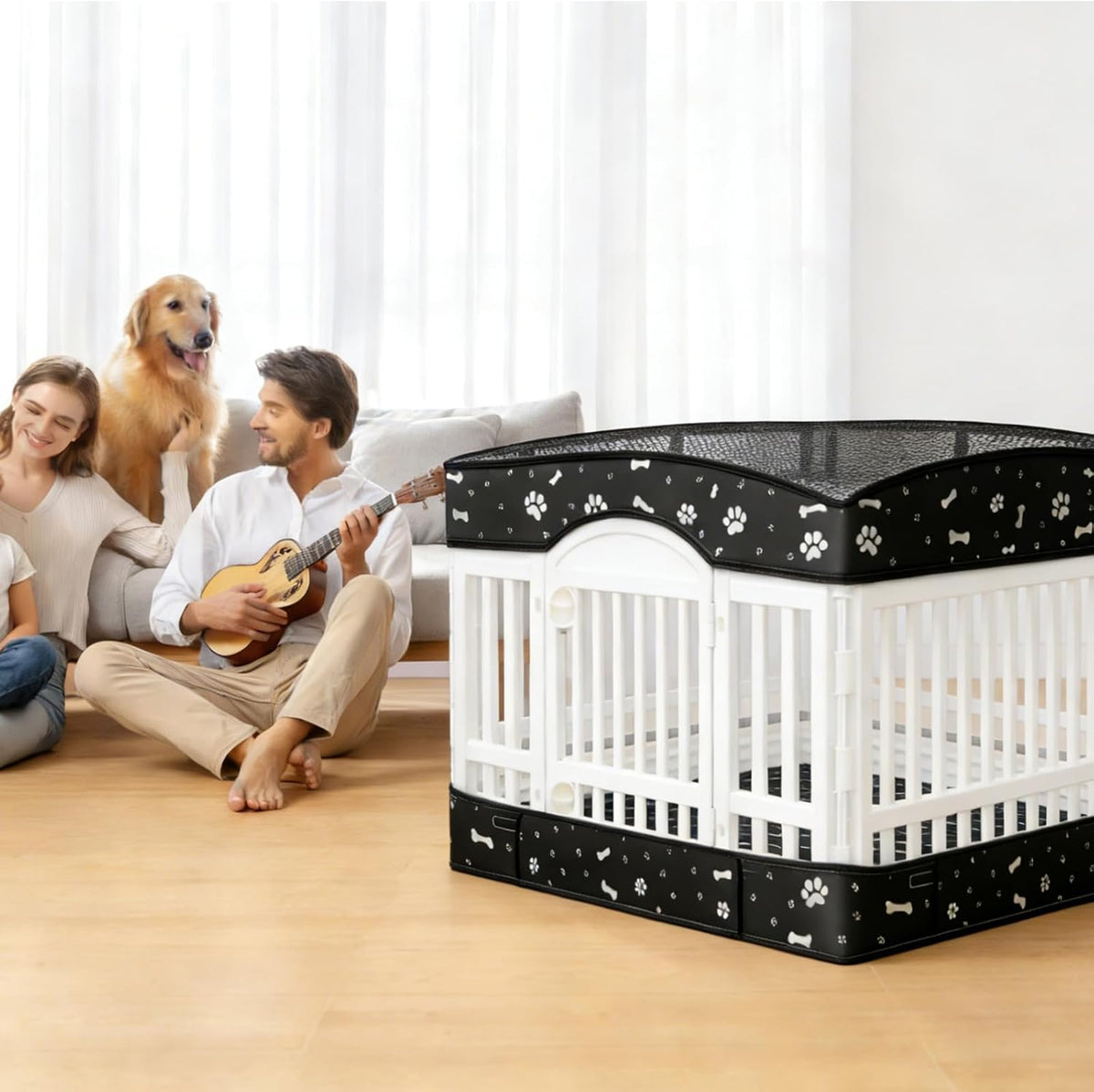 LynxLink pet playpen top cover with secure attachment design