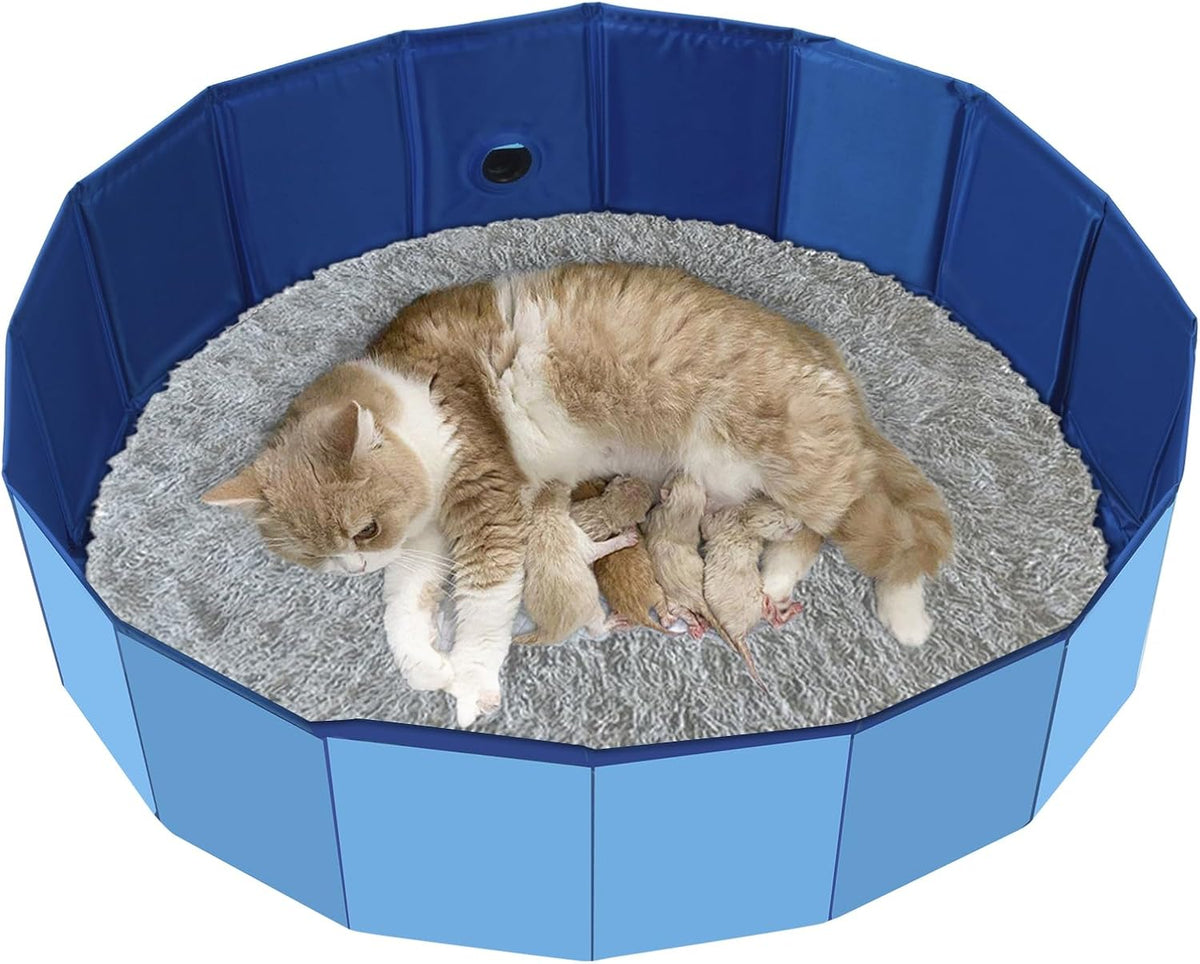 Compact storage demonstration of the foldable octagonal cat birthing station