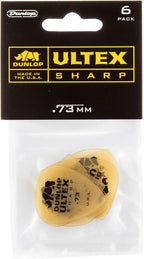 Rigid body engineering of a premium Jim Dunlop Ultex Sharp heavy acoustic plectrum.
