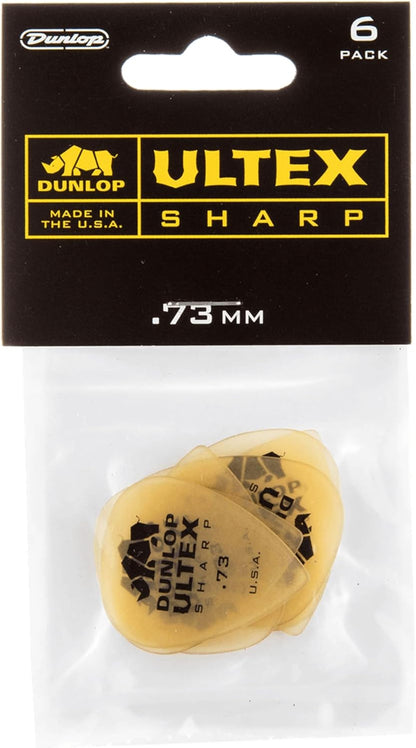 Rigid body engineering of a premium Jim Dunlop Ultex Sharp heavy acoustic plectrum.