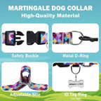Fidohug colorful geometric pet collar D ring side view