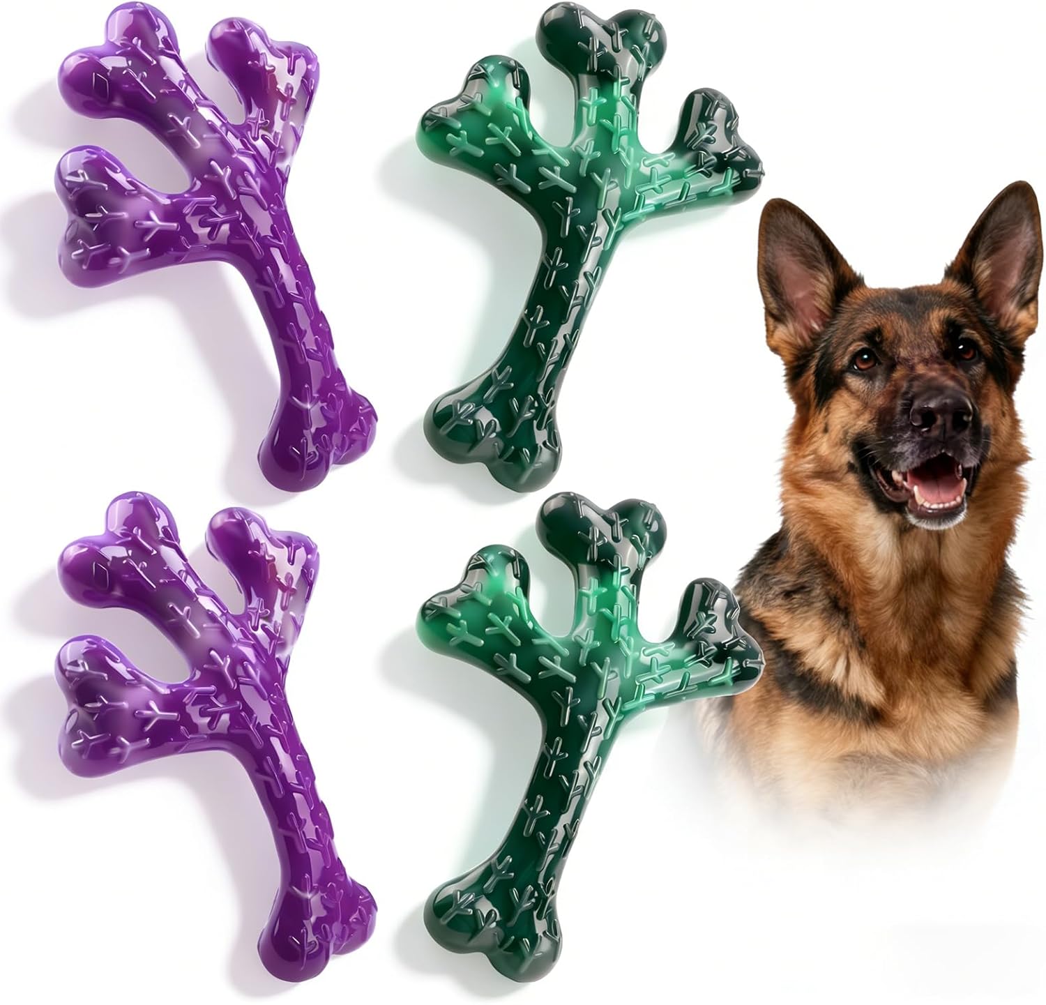 Frienhund 2-Pack Indestructible Dog Chew Toys for Aggressive Chewers: Textured Cactus with Grooves for Peanut Butter & Yogurt, Beef Nylon Bones for Large Dogs 20-90 lbs, Easy Chew & Long Lasting - Image 11
