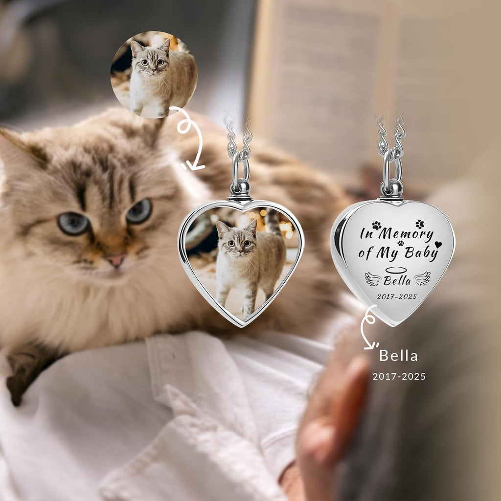 QYH personalized heart-shaped pet ash locket close up showcasing the scratch-resistant resin finish.