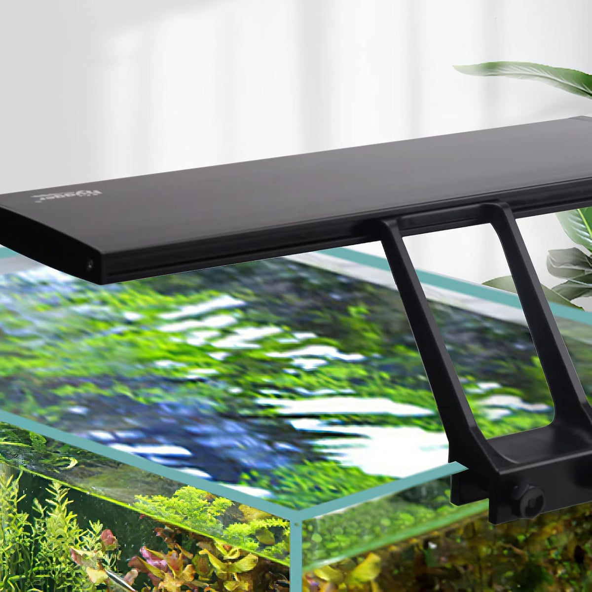 Hygger clip on aquarium LED light front view showcasing lighting