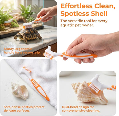 Orange ergonomic non slip handle on the BCOATH tortoise care tool