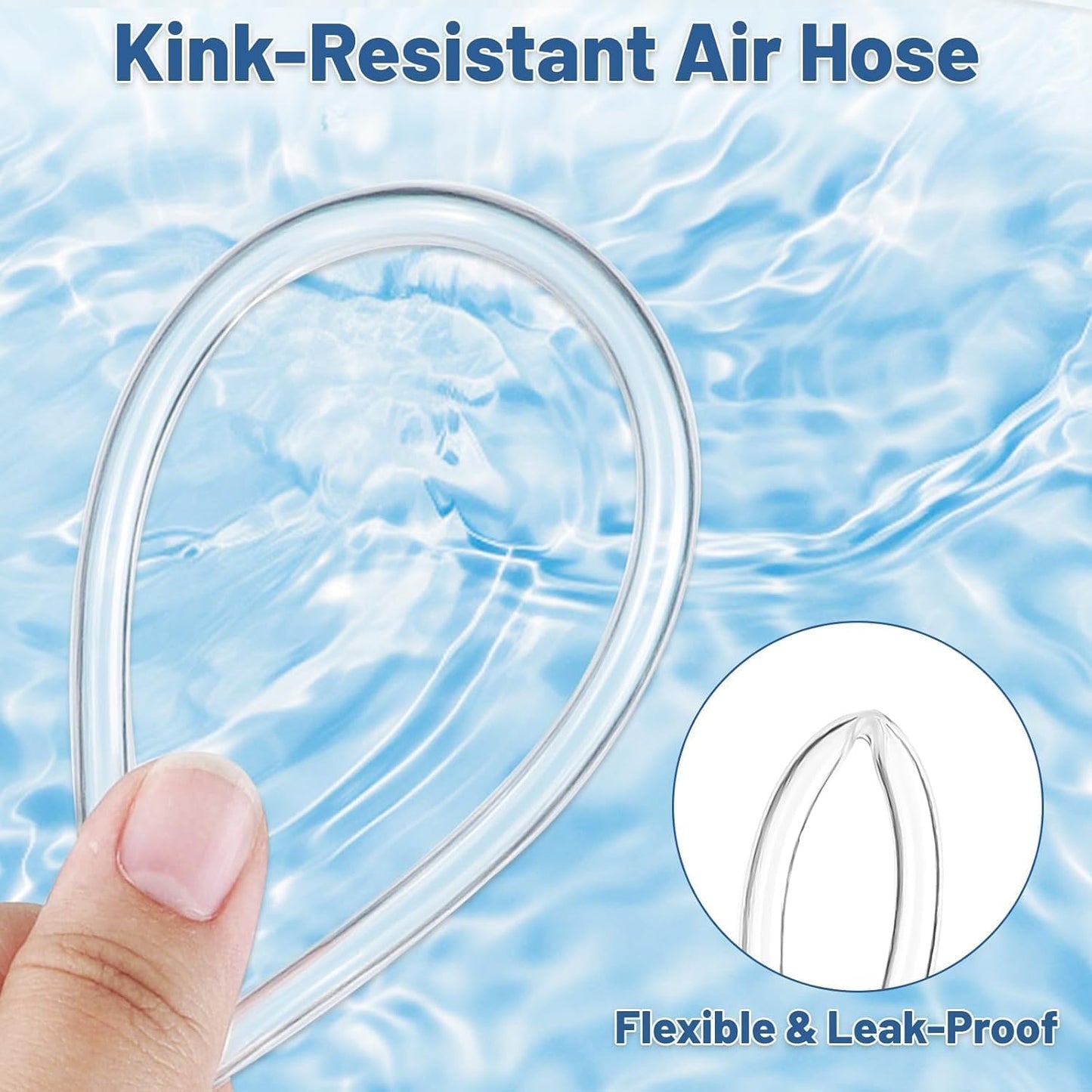 Durable fish tank airline tubing layout highlighting scratch resistant material