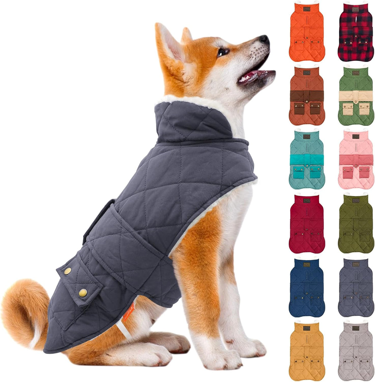 KYEESE Dog Coat Warm Pets Clothes for Cold Weather Soft Pet Sweater with Leash Hole Thick Pet Winter Puffer Coat with Pocket Windproof Dogs Jacket with Fleece Lined Waterproof Dog Coats for Large Dogs - Image 11