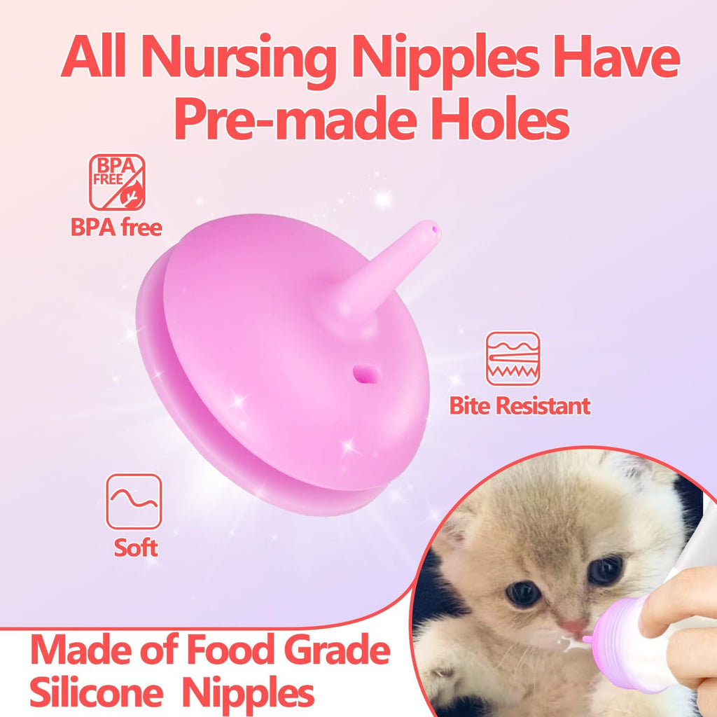 Xuanda pink pet feeding kit showing three ninety milliliter bottles