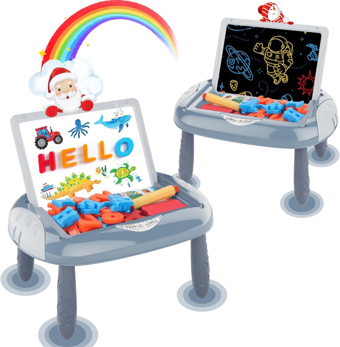 Mayesar magnetic board for kids front view blue easel