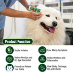 Packsy eye wash solution for removing pet tear stains and redness.
