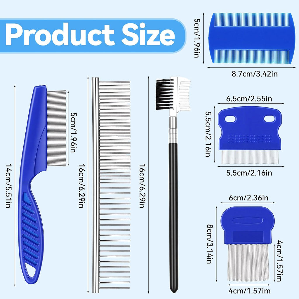 Close up of the rounded stainless steel teeth on the double sided pet tear stain remover comb.
