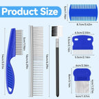 Close up of the rounded stainless steel teeth on the double sided pet tear stain remover comb.