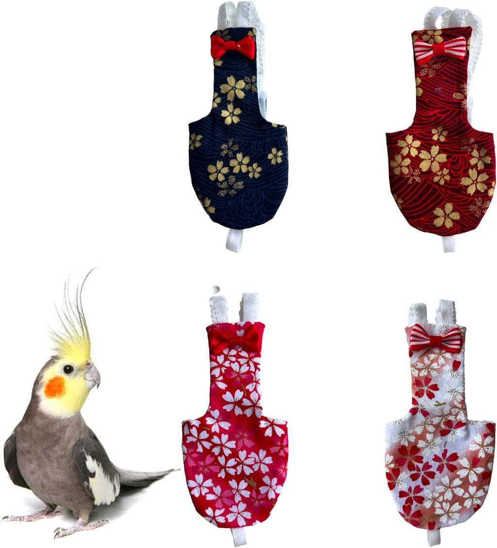 UKJENT Bird Diaper Protective Parrot Nappy 2 Pack, Reusable Flight Suit with Waterproof Inner Layer, Washable Cute Urine Wet Suit for Parrots(M) - Image 10