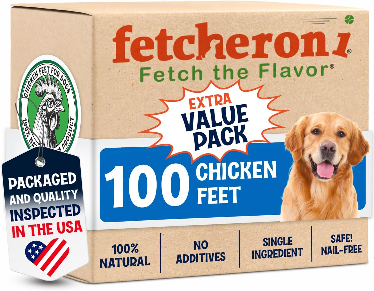 FETCHERONI Premium Chicken Feet Dog Treats - Dehydrated Poultry Foot - No Additives - Digestible Chew - Joint Health Support - All Natural (50-Pack) - Image 9