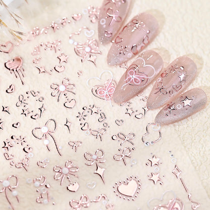 Accio Valentine's 5D embossed nail art stickers front view