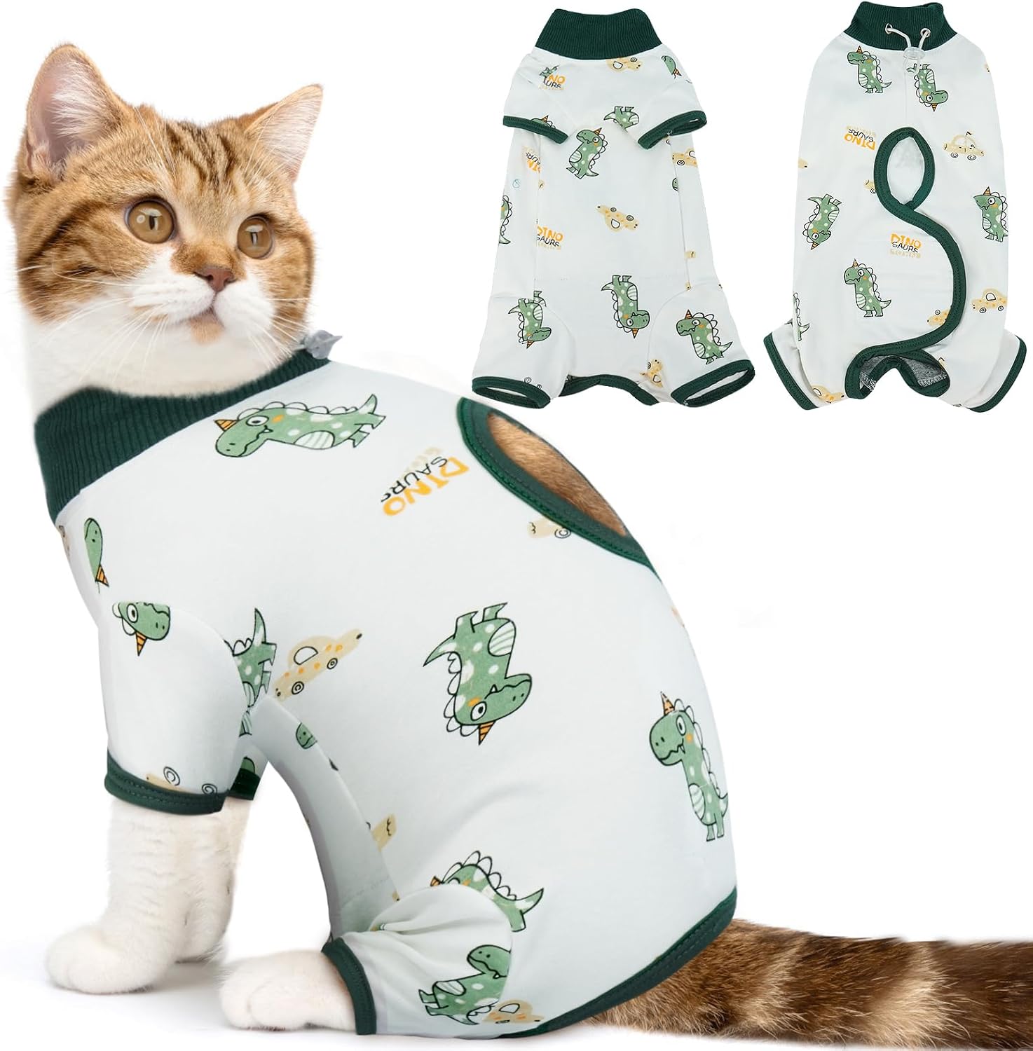 DENTRUN Cat Surgery Recovery Suit Female Male Soft Onesie, Kitten Surgical Collar Cone Alternative Shirt, Abdominal Wounds Anti-Licking Pajama for Small Pets Spay, Cat Body Suit Post Surgery - Image 13