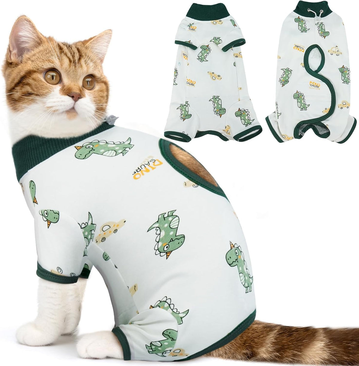 DENTRUN Cat Surgery Recovery Suit Female Male Soft Onesie, Kitten Surgical Collar Cone Alternative Shirt, Abdominal Wounds Anti-Licking Pajama for Small Pets Spay, Cat Body Suit Post Surgery - Image 13