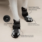 Close up of double sided silicone paw grips on dog socks