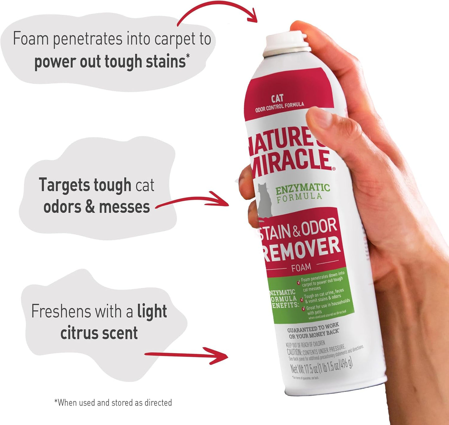 Nature's Miracle 17.5 ounce cat pet care spray standing upright.