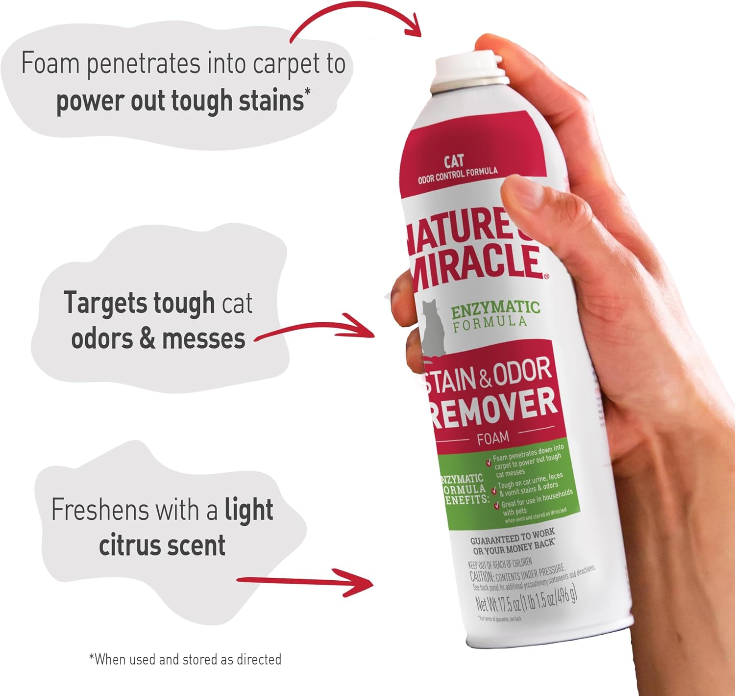 Nature's Miracle 17.5 ounce cat pet care spray standing upright.
