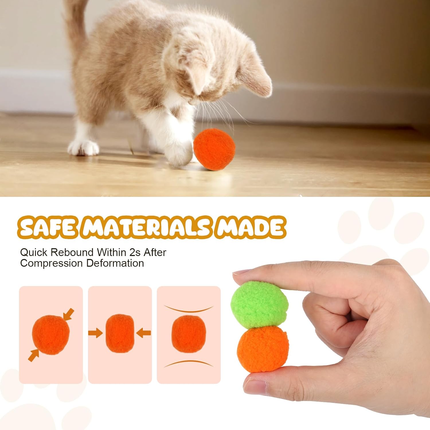 TEAWOO 100PCS Cat Ball Toys with 2 Launchers Set, Funny Interactive Cat Toys for Indoor Cats, Adult Cats & Kitten Toys - Image 3