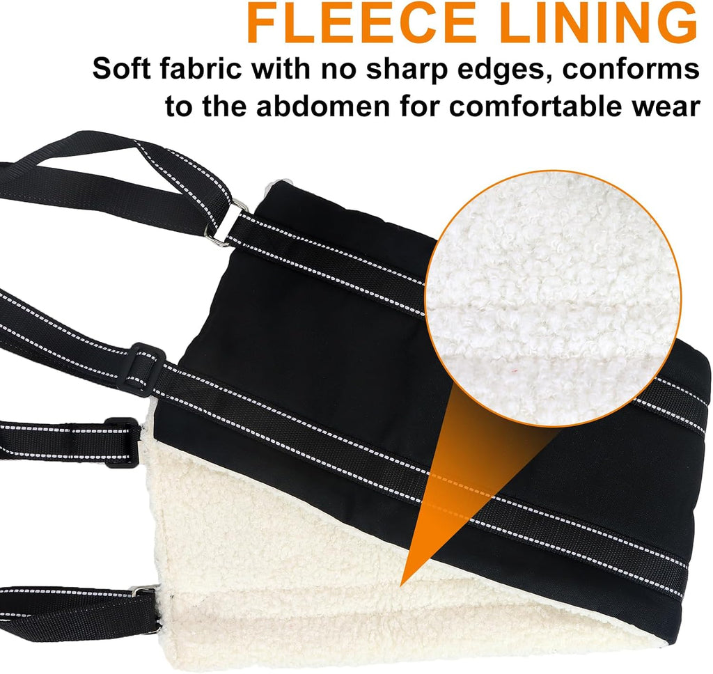 Black adjustable dog lift harness with ergonomic handle