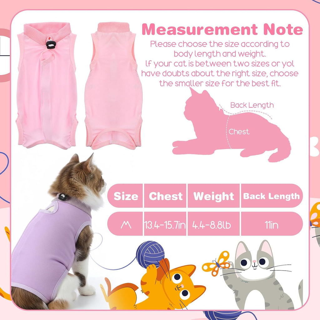 Cat wearing Elegaperma recovery suit for abdominal wound protection
